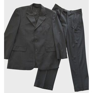 Brooks Brothers Stretch Suit Mens 43R Charcoal Gray Wool 3 Button Pants 33x32